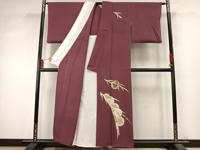 平和屋着物▽訪問着 単衣 駒刺繍 雪輪花文 金銀糸 金彩 やまと誂製 正絹 逸品 AABD0154fy