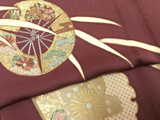 平和屋着物▽訪問着 単衣 駒刺繍 雪輪花文 金銀糸 金彩 やまと誂製 正絹 逸品 AABD0154fy