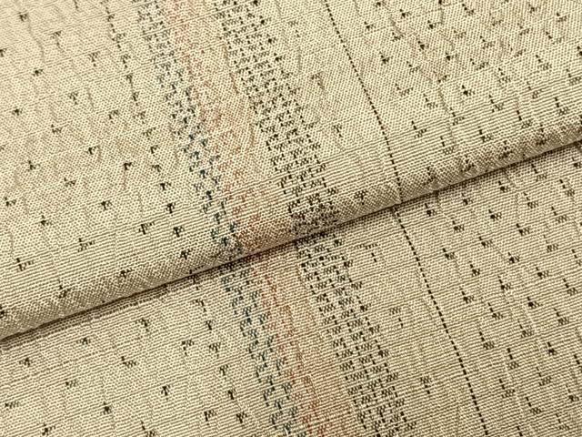 平和屋着物▽上質な紬 単衣 間道 正絹 逸品 AABD0162fy