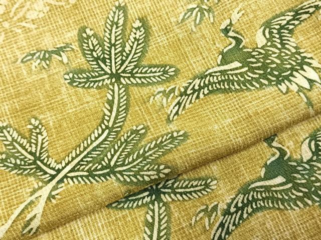 平和屋着物▽上質な小紋 単衣 型染め 花鳥文 正絹 逸品 AABD0168fy