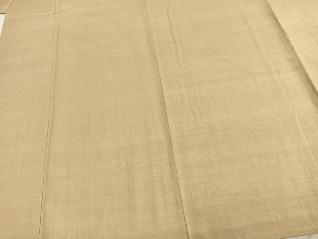 平和屋着物▽男性 本場結城紬 重要無形文化財 単衣 色無地 枯色 正絹 逸品 未使用 AABD0199fy