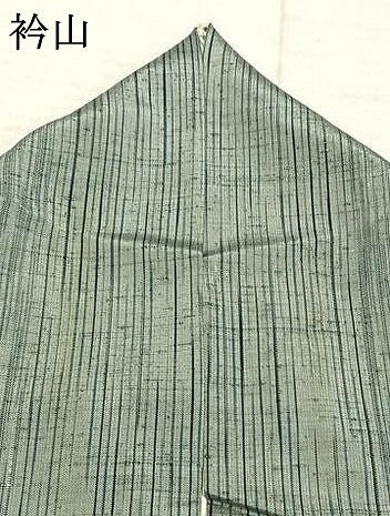 平和屋着物▽上質な紬 単衣 縞 正絹 逸品 AABD0214fy