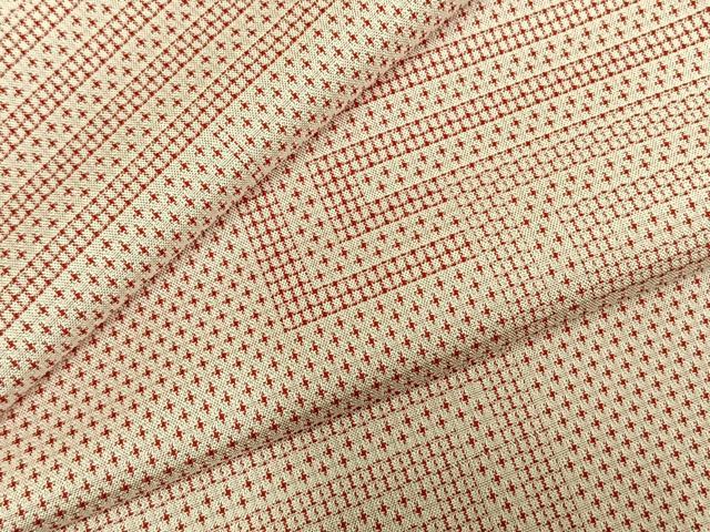 平和屋着物▽お召 単衣 色紙重ね文 十字絣 正絹 逸品 AABD0228fy