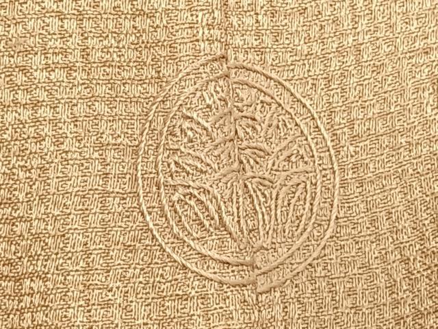 平和屋着物▽上質な色無地 単衣 香色 正絹 逸品 AABD0241fy