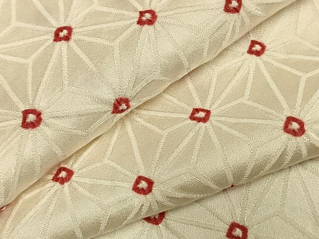 平和屋着物▽上質な小紋 単衣 絞り 麻の葉文様 正絹 逸品 AABD0259fy