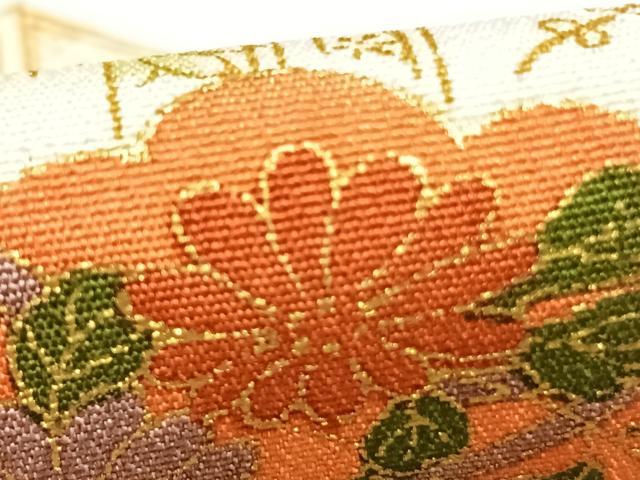 平和屋着物▽上質な小紋 単衣 手描き 雲取り風景花文 金彩 正絹 逸品 AABD0264fy