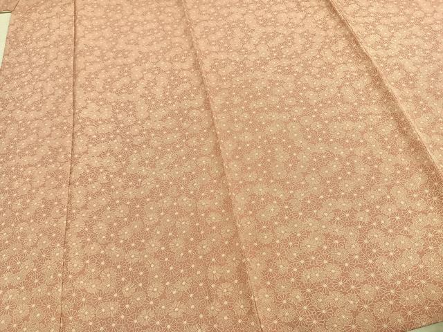 平和屋着物▽江戸小紋 単衣 花尽くし 丹後ちりめん 反端付き 正絹 逸品 AABD0266fy