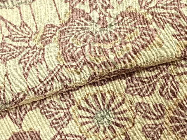 平和屋着物▽上質な小紋 単衣 型染め 草花文 正絹 逸品 AABD0268fy