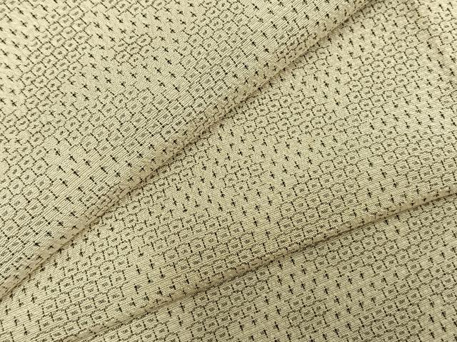 平和屋着物▽本塩沢 単衣 110亀甲 七宝文 正絹 逸品 AABD0275fy