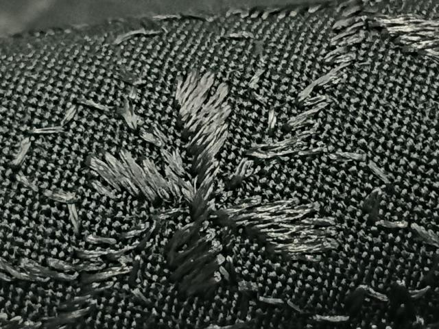 平和屋着物▽小紋 単衣 総刺繍 草花文 黒地 AABD0276fy