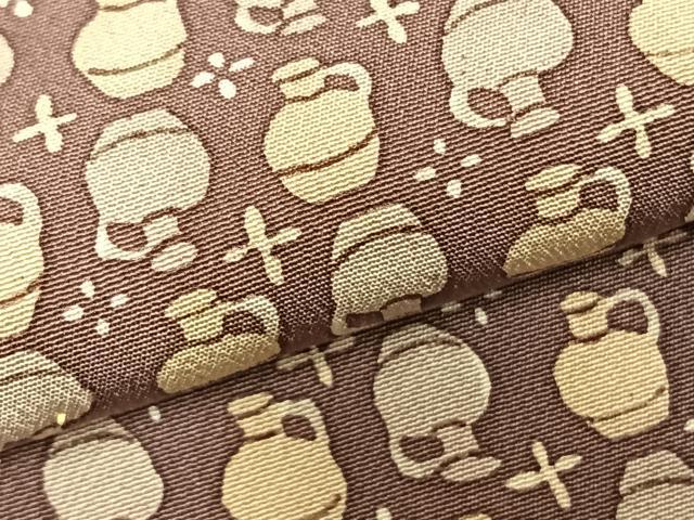 平和屋着物▽上質な小紋 単衣 陶器文 正絹 逸品 AABD0284fy