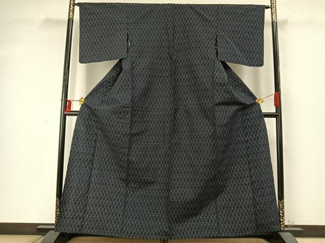 平和屋着物▽上質な紬 単衣 立涌文 正絹 逸品 AABD0294fy