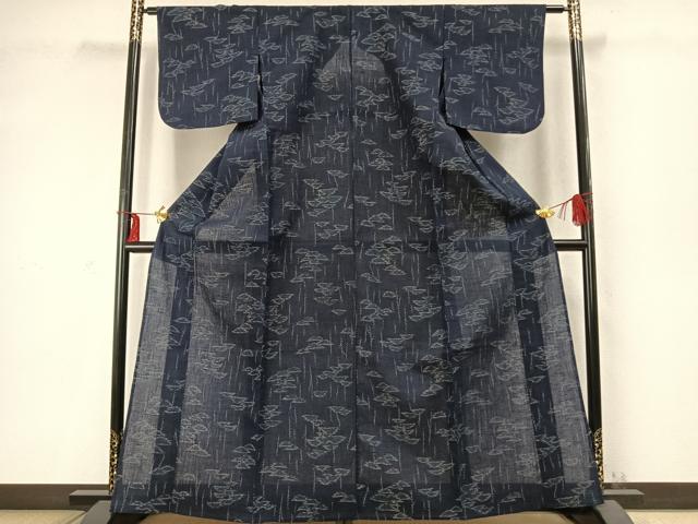 平和屋着物▽小紋 単衣 風景文 AABD0308fy