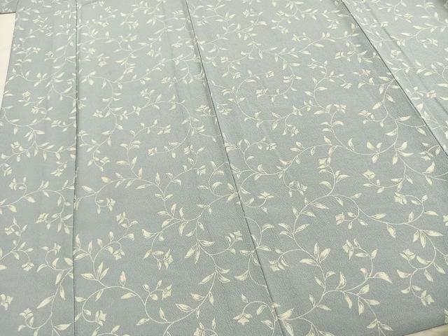 平和屋着物▽小紋 単衣 花唐草文 洗える着物 AABD0313fy