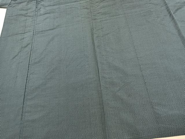 平和屋着物▽男性 本場大島紬 単衣 格子 正絹 逸品 AABD0333fy