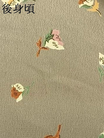 平和屋着物▽上質な小紋 単衣 草花文 正絹 逸品 AABD0337fy