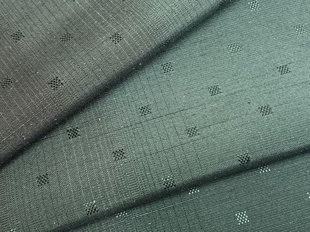 平和屋着物▽美濃里紬 単衣 色紙文 反端付き 正絹 逸品 未使用 AABD0345fy
