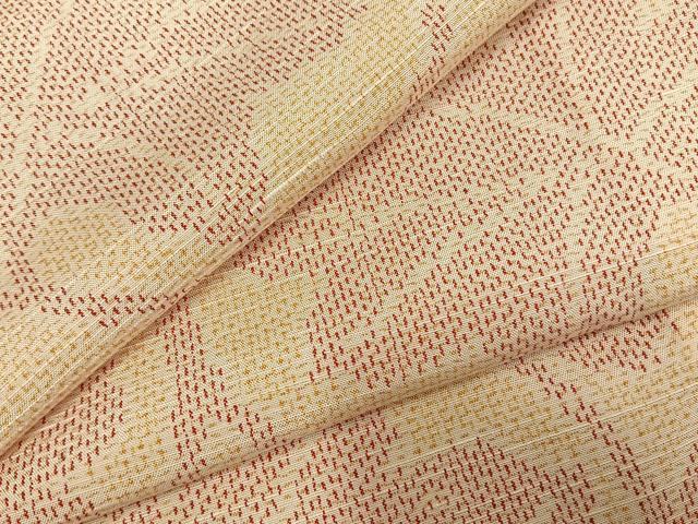 平和屋着物▽上質な紬 単衣 唐草文 正絹 逸品 AABD0352fy