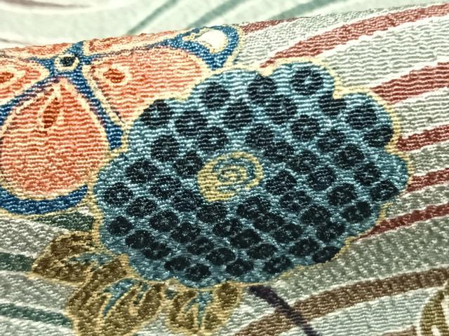 平和屋着物▽小紋 単衣 枝花文 洗える着物 AABD0354fy