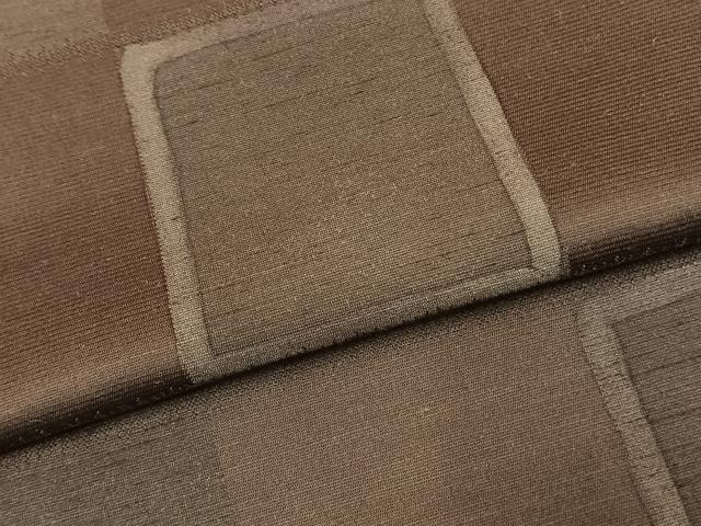 平和屋着物▽上質な紬 単衣 市松文様 正絹 逸品 AABD0373fy