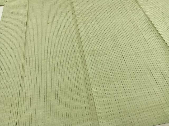 平和屋着物▽上質な紬 単衣 縞 正絹 逸品 AABD0387fy