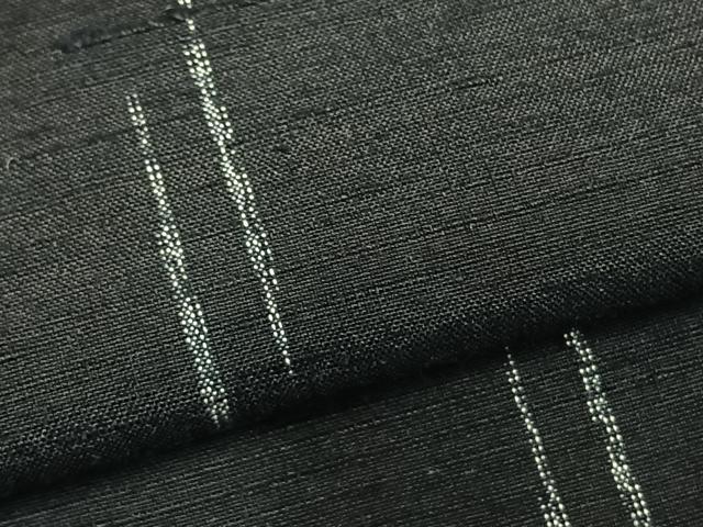 平和屋着物▽上質な紬 単衣 抽象文様 黒地 正絹 逸品 AABD0403fy