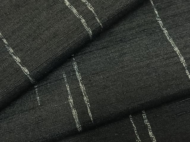 平和屋着物▽上質な紬 単衣 抽象文様 黒地 正絹 逸品 AABD0403fy