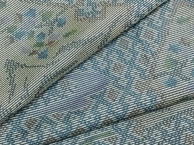平和屋着物●本場大島紬 風景文 正絹 逸品 AABD0446fy