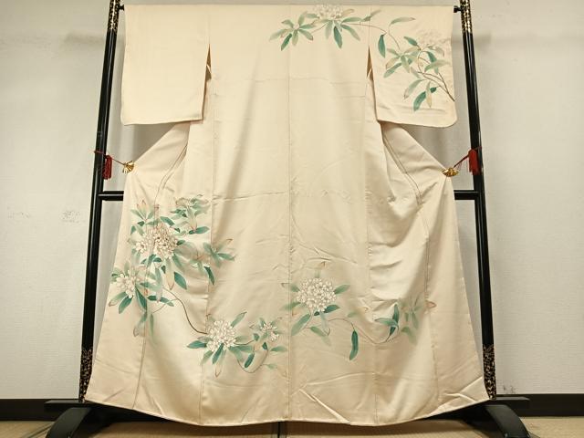 平和屋着物●訪問着 駒刺繍 草花文 金彩 正絹 逸品 AABD0469fy