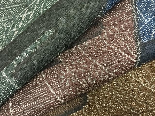 平和屋着物●本場結城紬 重要無形文化財 110亀甲 切嵌文 正絹 逸品 AABD0592fy