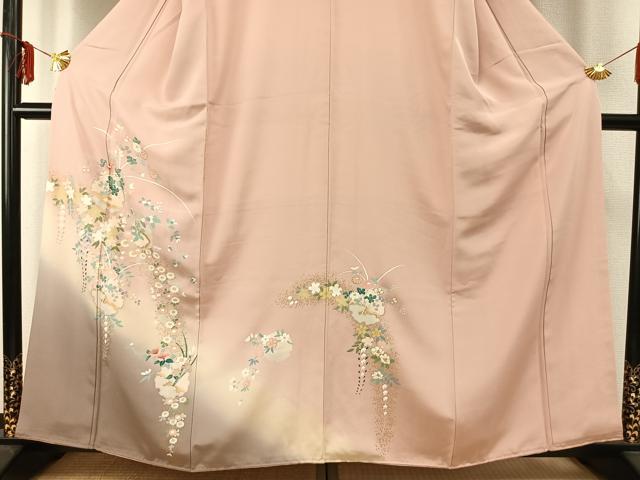 平和屋着物●訪問着 雪輪花文 暈し染め 金彩 正絹 逸品 AABD0594fy