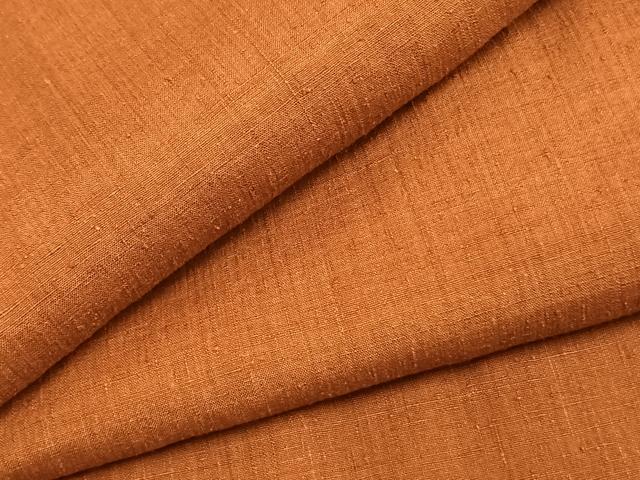 平和屋着物○本場結城紬 重要無形文化財 色無地 樺色 正絹 逸品 AABD0595fy