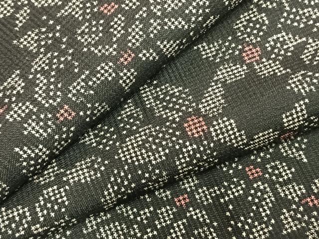 平和屋着物●本場大島紬 一元絣 草花文 正絹 逸品 AABD0669fy
