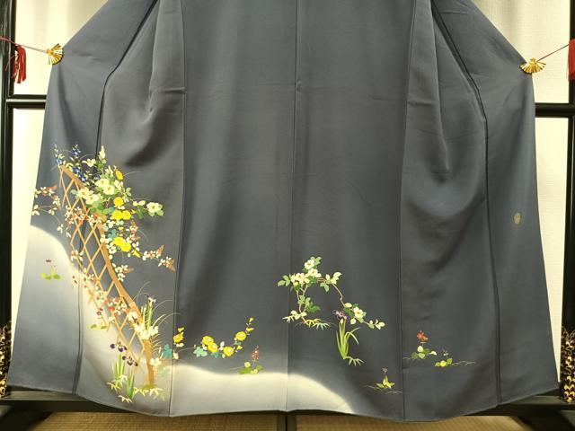 平和屋着物●訪問着 作家物 草花文 暈し染め 正絹 逸品 AABD0715fy
