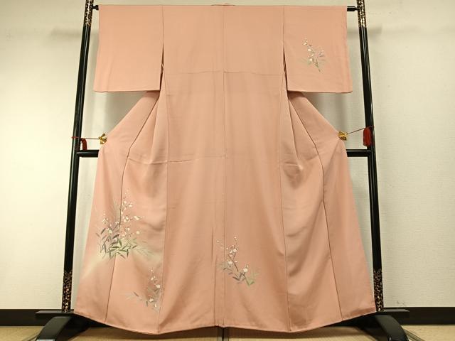 平和屋着物●訪問着 友禅 枝花文 暈し染め 正絹 逸品 AABD0721fy
