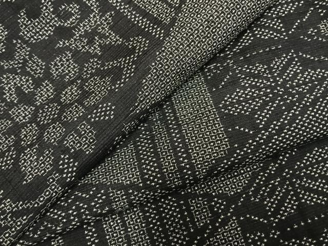 平和屋着物●上質な紬 100亀甲 切嵌文 正絹 逸品 AABD0722fy
