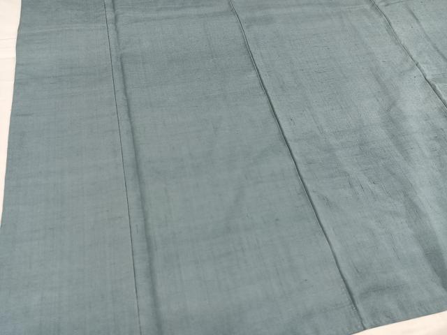 平和屋着物●上質な紬 色無地 藍鼠色 正絹 逸品 AABD0797ph