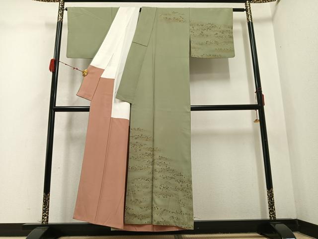 平和屋着物●訪問着 刺繍 梅 金彩 正絹 逸品 AABD0822ph