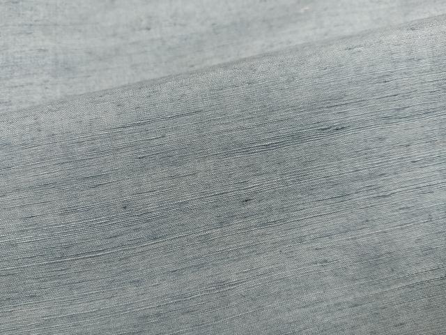 平和屋着物●上質な紬 色無地 灰青色 正絹 逸品 AABD0828ph