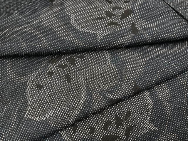 平和屋着物●本場大島紬 一元絣 草花文 正絹 逸品 AABD0830ph