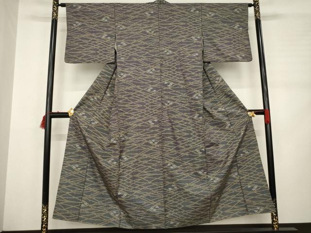 平和屋着物●本場大島紬 一元7マルキ 笹竹文 正絹 逸品 AABD0869ck
