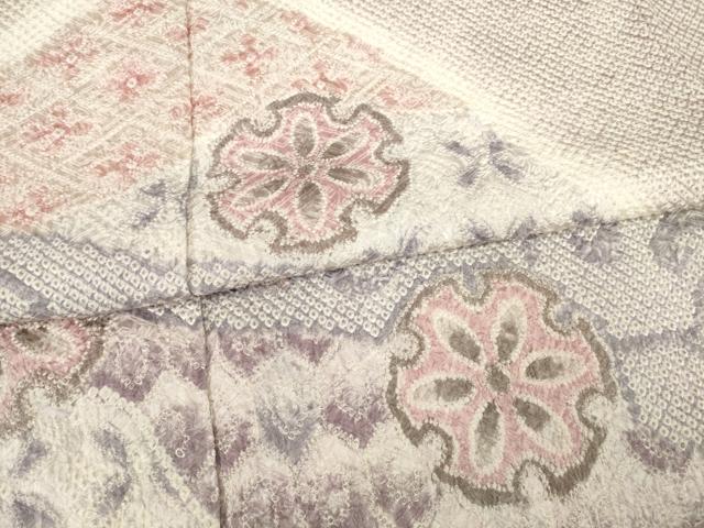 平和屋着物●訪問着 総絞り 道長雪輪花文 正絹 逸品 AABD0901ck