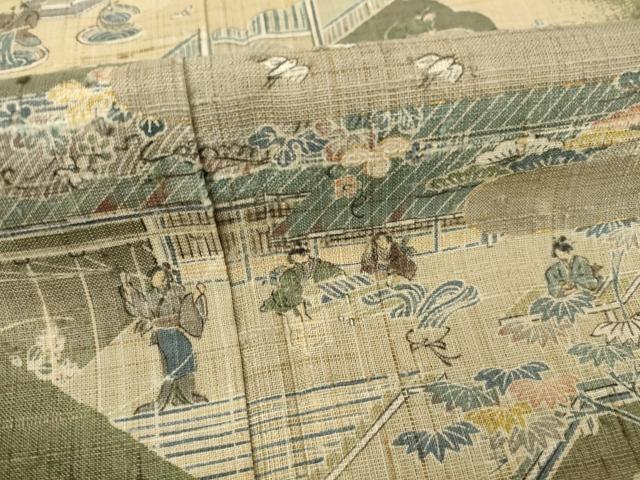 平和屋着物●染織の名門 しょうざん 生紬 訪問着 風景文 暈し染め 正絹 逸品 AABD0916ck