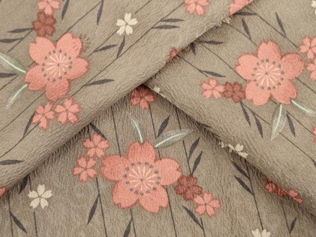 平和屋着物●上質な小紋 桜 正絹 逸品 AABD0920ck