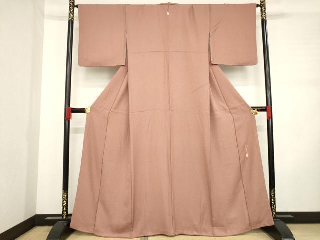 平和屋着物●本草木染作家 瑞鳳 色無地 蘇芳香色 正絹 逸品 AABD0939ck