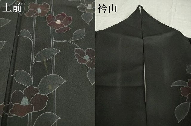 平和屋着物●訪問着 刺繍 椿 正絹 逸品 AABD0960ck
