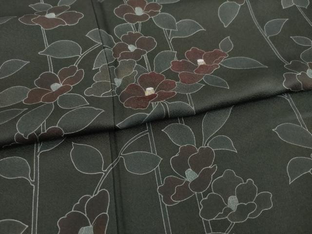 平和屋着物●訪問着 刺繍 椿 正絹 逸品 AABD0960ck