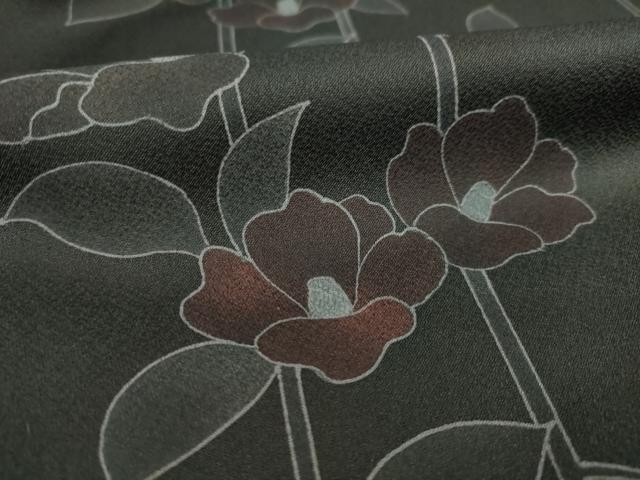平和屋着物●訪問着 刺繍 椿 正絹 逸品 AABD0960ck
