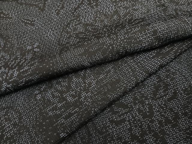平和屋着物●結城紬 100亀甲 更紗文 正絹 逸品 AABD0961ph