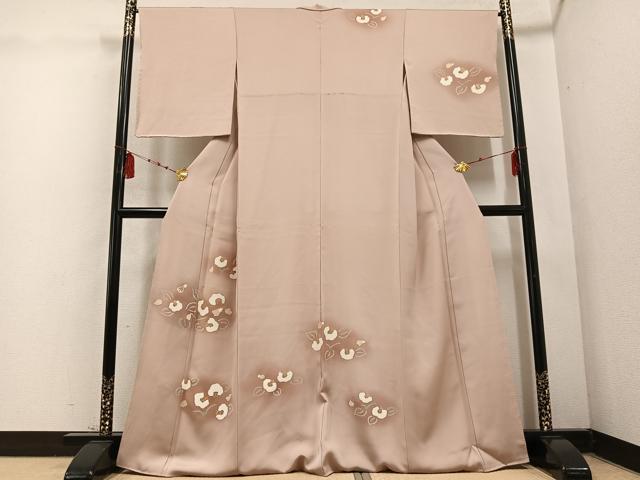 平和屋着物●訪問着 駒刺繍 椿 暈し染め 金彩 正絹 逸品 AABD1026ph